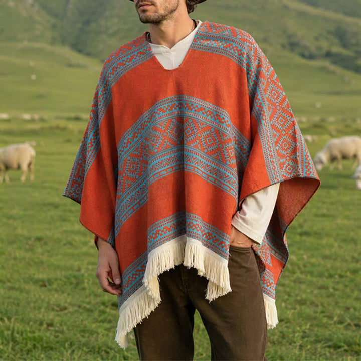 Buddha Stones Sciarpa da donna autunno/inverno in stile boho con righe geometriche e nappe. - image 11