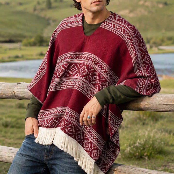 Buddha Stones Sciarpa da donna autunno/inverno in stile boho con righe geometriche e nappe. - image 19