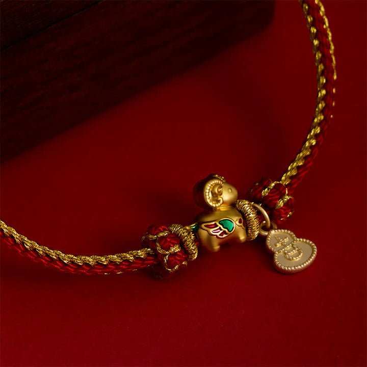 Buddha Stones Anno della Capra Rame Pecora Carina Agnello Zucca Cordino Rosso Bracciale Forza - image 3