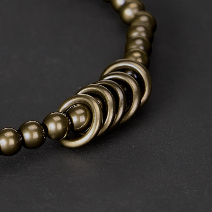 Buddha Stones Braccialetto curativo in ottone con perline piccole da 4 mm - image 3