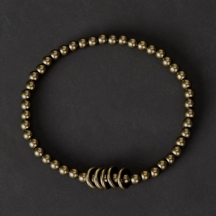 Buddha Stones Braccialetto curativo in ottone con perline piccole da 4 mm - image 1