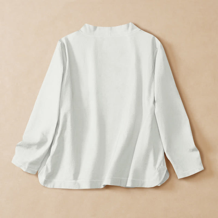 Buddha Stones Kimono da donna a maniche lunghe con scollo a V e allacciatura, in cotone, stile boho, con motivo simbolo Om. - image 8