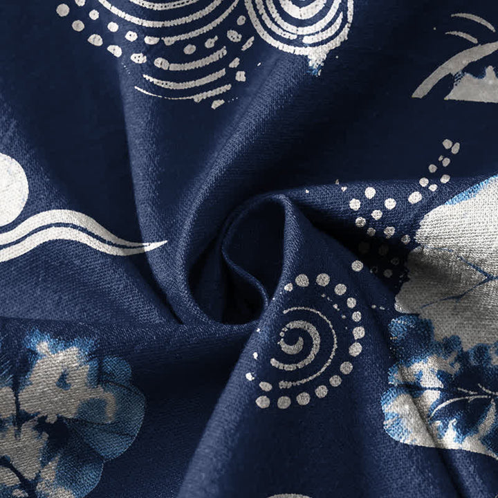 Buddha Stones Kimono da donna a maniche lunghe, stile Hanfu, con scollo a V e allacciatura, in cotone, con motivo floreale retrò a rombi e spirale di loto. - image 4