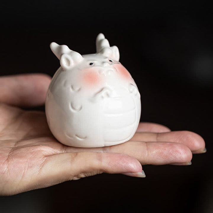 Buddha Stones Decorazione rotonda in ceramica con animale dello zodiaco cinese, simbolo di purezza. - image 12