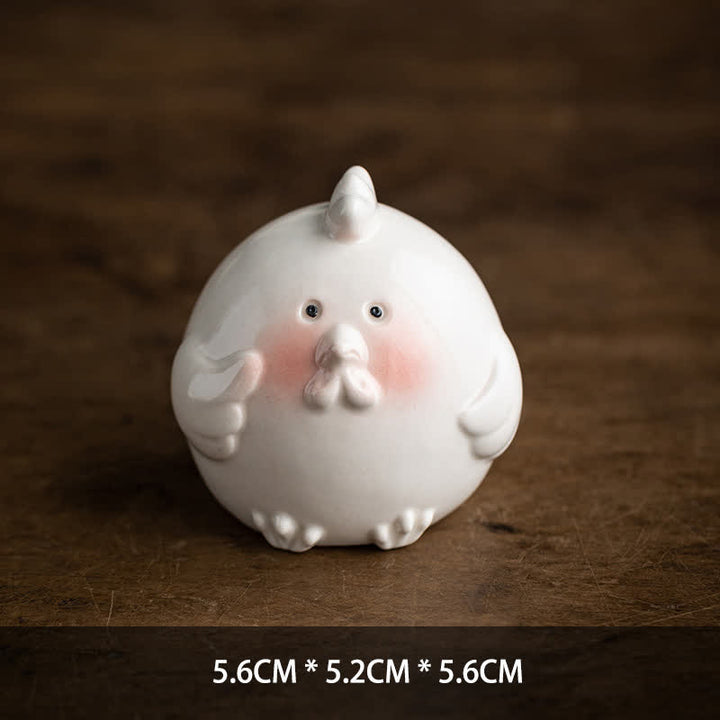 Buddha Stones Decorazione rotonda in ceramica con animale dello zodiaco cinese, simbolo di purezza. - Gallo - image 18