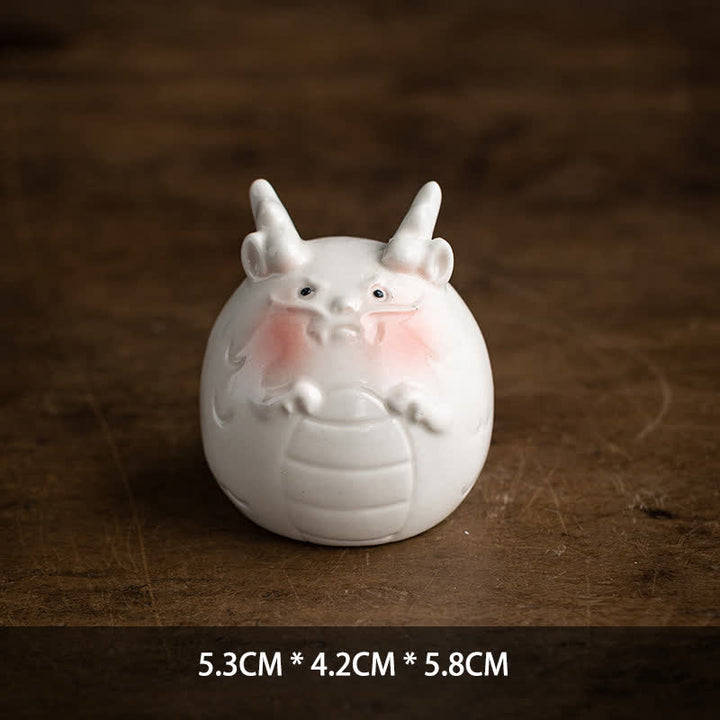 Buddha Stones Decorazione rotonda in ceramica con animale dello zodiaco cinese, simbolo di purezza. - Drago - image 10