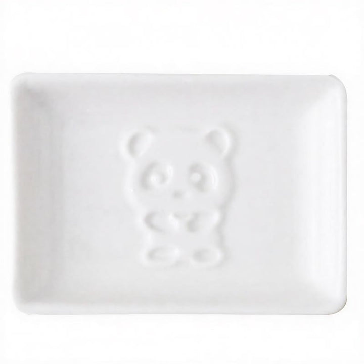 Buddha Stones Mini piattino per salse in ceramica bianca con motivo a panda. - Quadrato (circa 9 cm × 6,5 cm × 1,8 cm) - Sdraiati - image 7