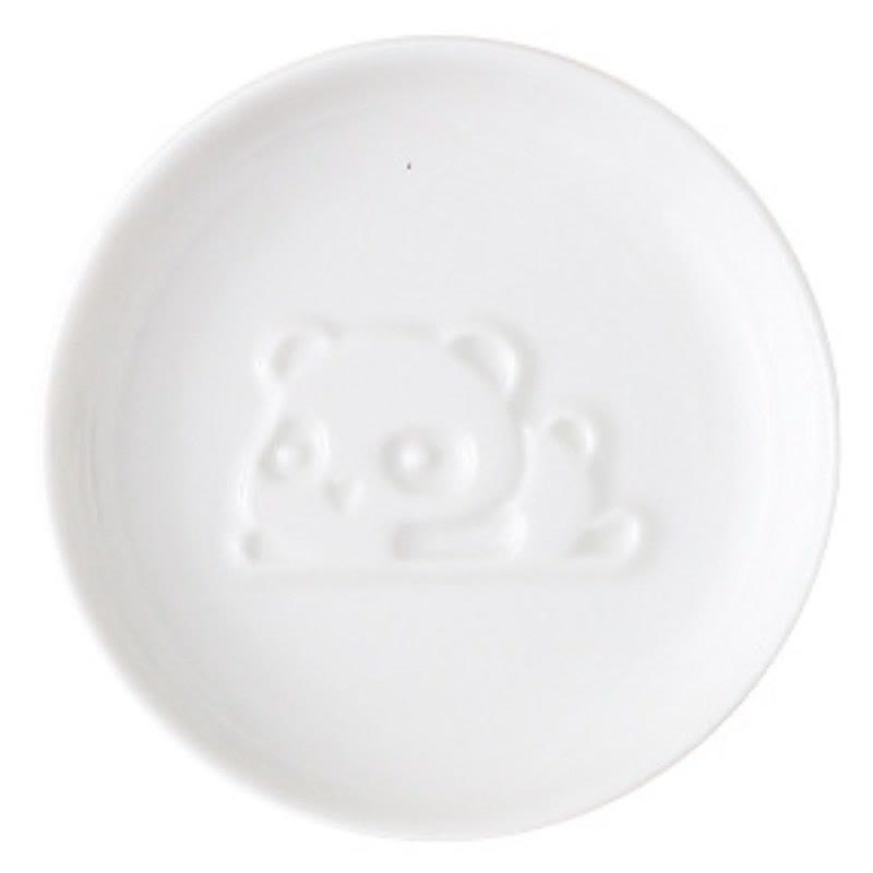 Buddha Stones Mini piattino per salse in ceramica bianca con motivo a panda. - Rotondo (circa 8,8 cm × 8,8 cm × 1,8 cm) - Sdraiati - image 3