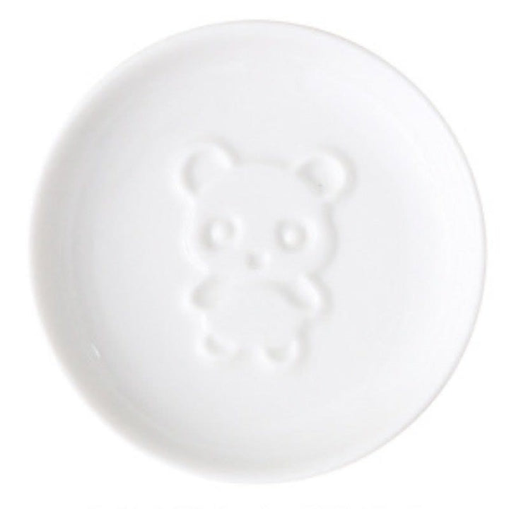 Buddha Stones Mini piattino per salse in ceramica bianca con motivo a panda. - Rotondo (circa 8,8 cm × 8,8 cm × 1,8 cm) - In piedi - image 2