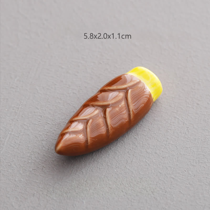 Buddha Stones Mini porta bacchette da tavolo in ceramica con design a forma di verdura. - Germoglio di bambù primaverile, dimensioni approssimative: 5,8 × 2,0 × 1,1 cm - Ceramica - image 13