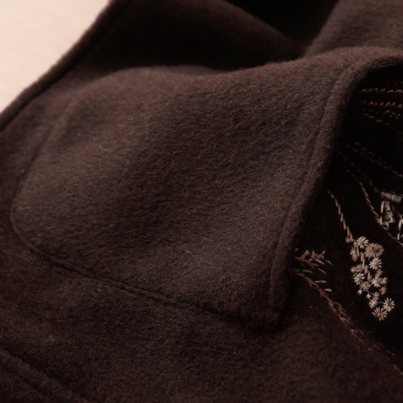 Buddha Stones Canotta classica vintage autunno/inverno con ricami floreali ed erba, gilet da donna con tasche - image 4