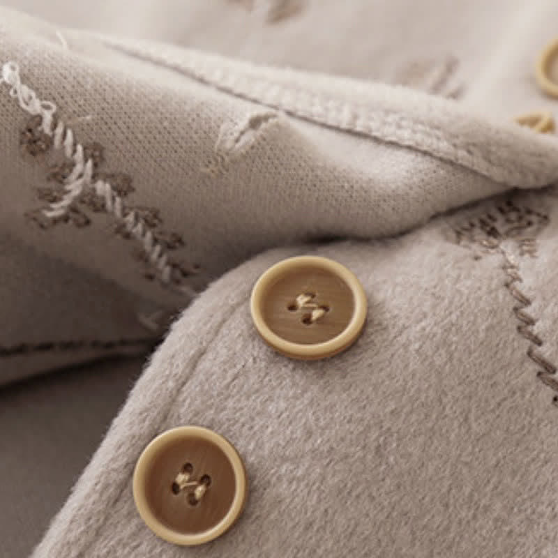 Buddha Stones Canotta classica vintage autunno/inverno con ricami floreali ed erba, gilet da donna con tasche - image 29