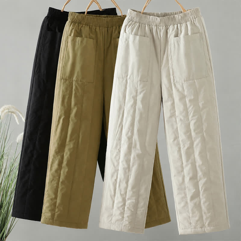 Buddha Stones Pantaloni casual basici da donna a gamba dritta con tasche, ideali per autunno/inverno. - image 19