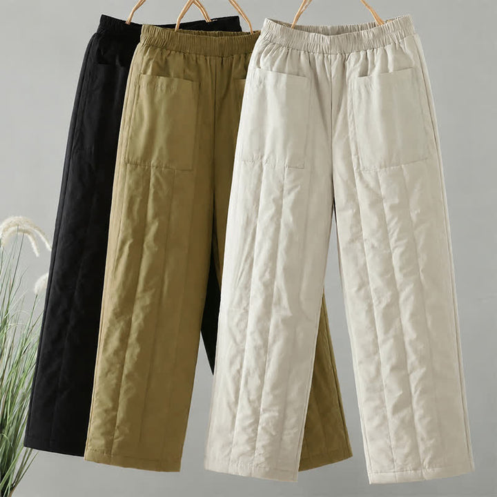 Buddha Stones Pantaloni casual basici da donna a gamba dritta con tasche, ideali per autunno/inverno. - image 19