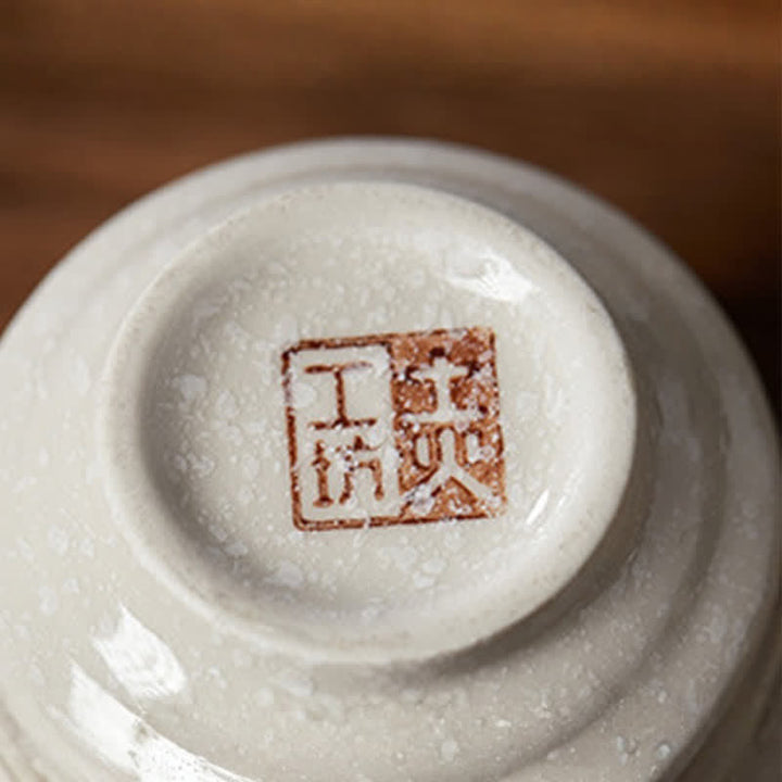 Buddha Stones Tazza da tè in ceramica Purity da 150 ml con decorazione dipinta a mano a forma di fiore di loto, uccello, carpa koi e salice. - image 15