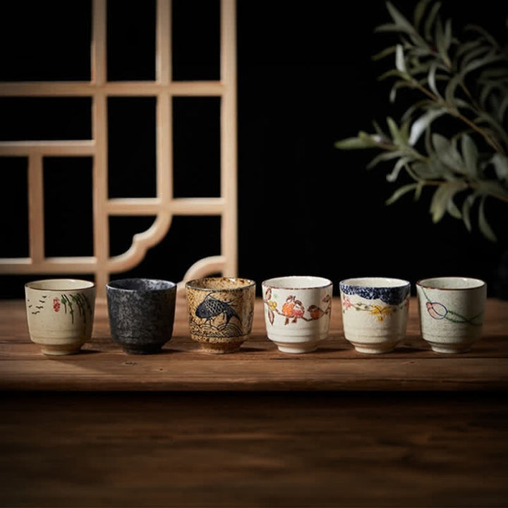 Buddha Stones Tazza da tè in ceramica Purity da 150 ml con decorazione dipinta a mano a forma di fiore di loto, uccello, carpa koi e salice. - image 18