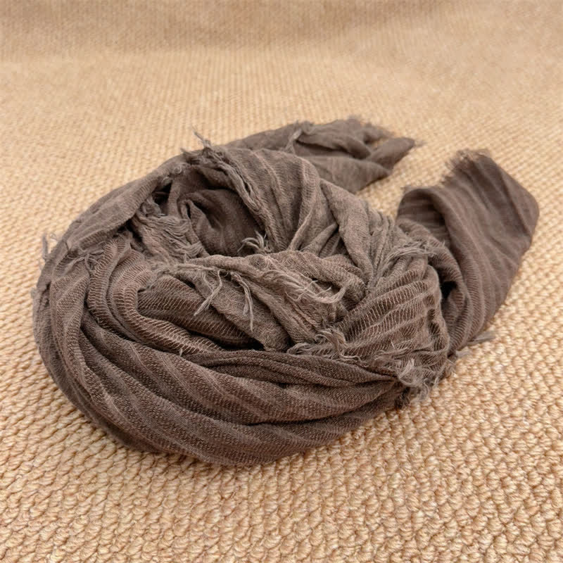 Buddha Stones Sciarpa da donna con texture a righe verticali e nappine, ideale per autunno/inverno. - image 15