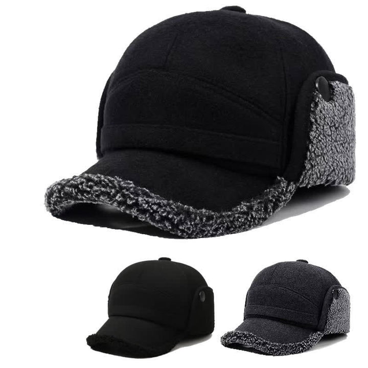 Buddha Stones Cappello da uomo stile baseball con paraorecchie in peluche invernale - image 13