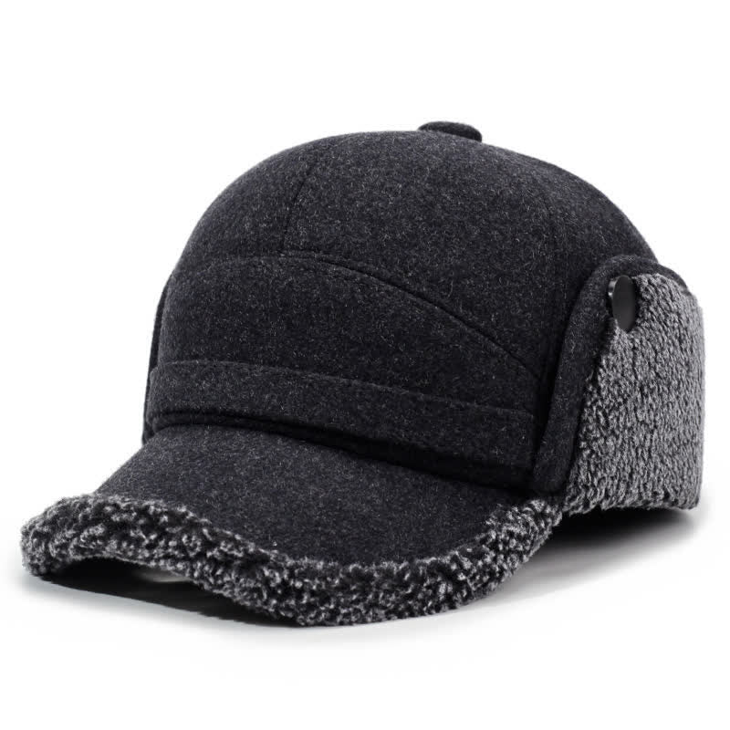 Buddha Stones Cappello da uomo stile baseball con paraorecchie in peluche invernale - Grigio - Circonferenza cranica: circa 58 cm - image 0