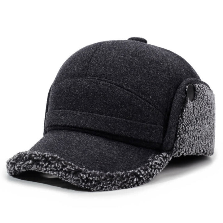 Buddha Stones Cappello da uomo stile baseball con paraorecchie in peluche invernale - Grigio - Circonferenza cranica: circa 58 cm - image 0