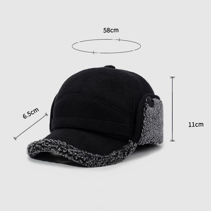 Buddha Stones Cappello da uomo stile baseball con paraorecchie in peluche invernale - image 10
