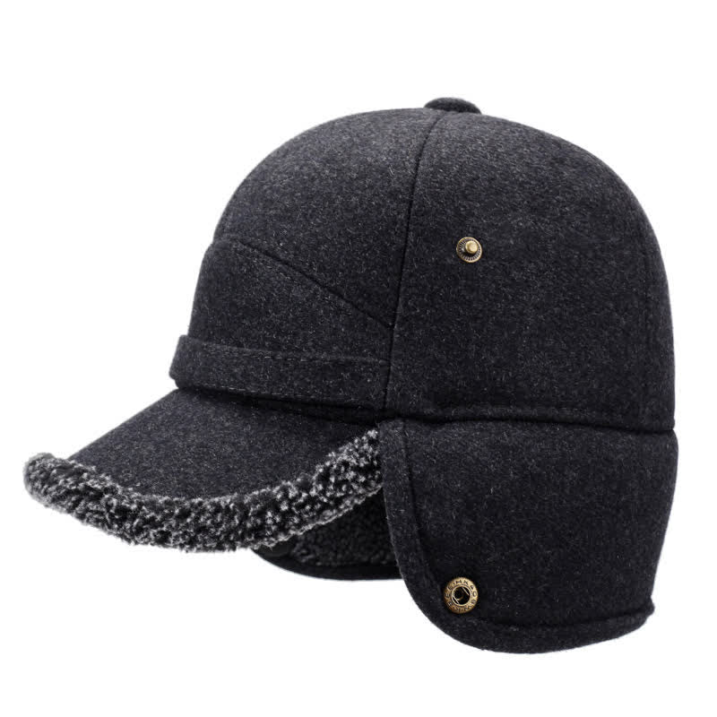 Buddha Stones Cappello da uomo stile baseball con paraorecchie in peluche invernale - image 1