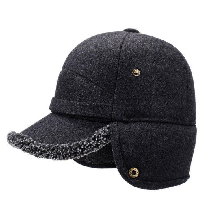 Buddha Stones Cappello da uomo stile baseball con paraorecchie in peluche invernale - image 1