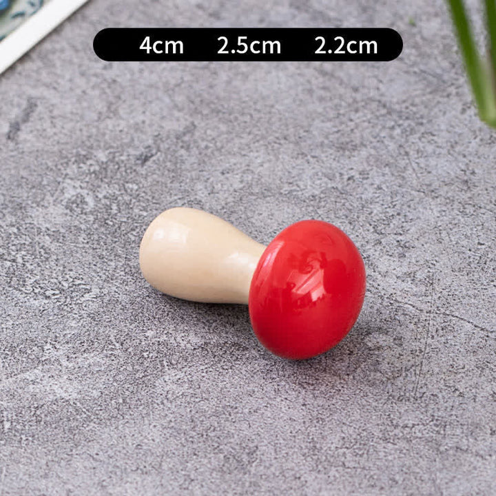 Buddha Stones Mini porta bacchette da tavolo in ceramica con design a forma di verdura. - Fungo Shiitake (rosso) Circa 4,2 × 2,5 × 2,2 cm - Ceramica - image 26