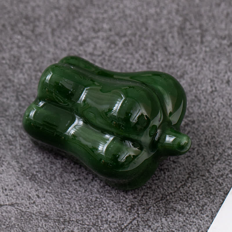 Buddha Stones Mini porta bacchette da tavolo in ceramica con design a forma di verdura. - Peperone verde, circa 4,5 × 3,2 × 2,8 cm - Ceramica - image 35