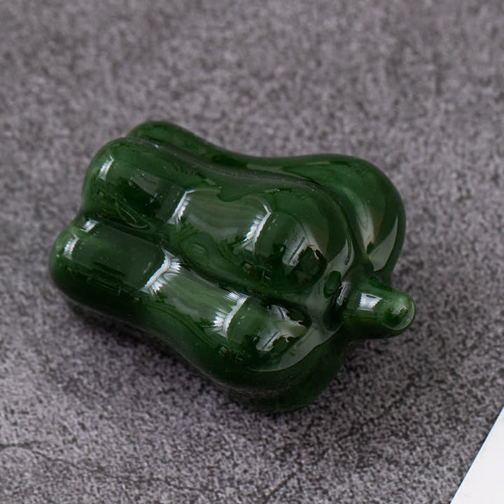 Buddha Stones Mini porta bacchette da tavolo in ceramica con design a forma di verdura. - Peperone verde, circa 4,5 × 3,2 × 2,8 cm - Ceramica - image 35