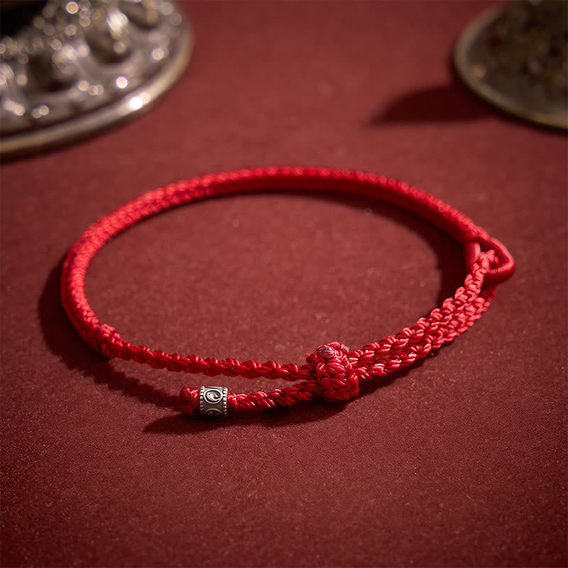 Buddha Stones Bracciale protettivo Yin Yang in argento sterling 925 con filo rosso - image 2