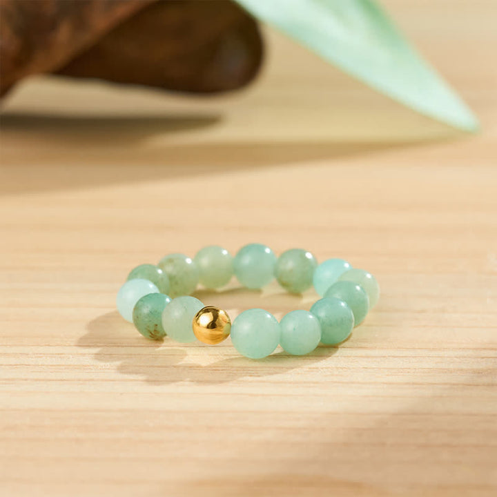 Buddha Stones Anello relax in amazzonite, diaspro e agata indiana, composto da 3 pezzi. - image 1