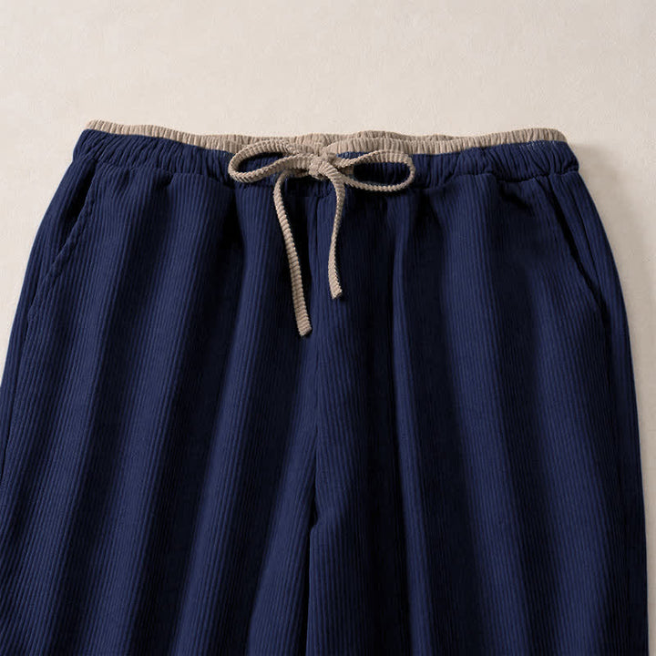 Pantaloni da donna con coulisse in cotone e lino casual tinta unita Buddha Stones con tasche - image 16