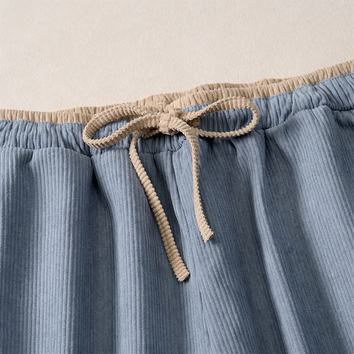 Pantaloni da donna con coulisse in cotone e lino casual tinta unita Buddha Stones con tasche - image 11