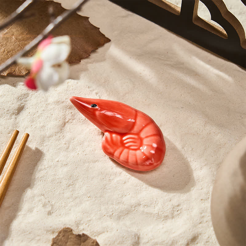 Buddha Stones Mini porta bacchette in ceramica stile alimentare - Gambero rosso, dimensioni approssimative: 5,2 × 2,7 × 1,2 cm - image 6