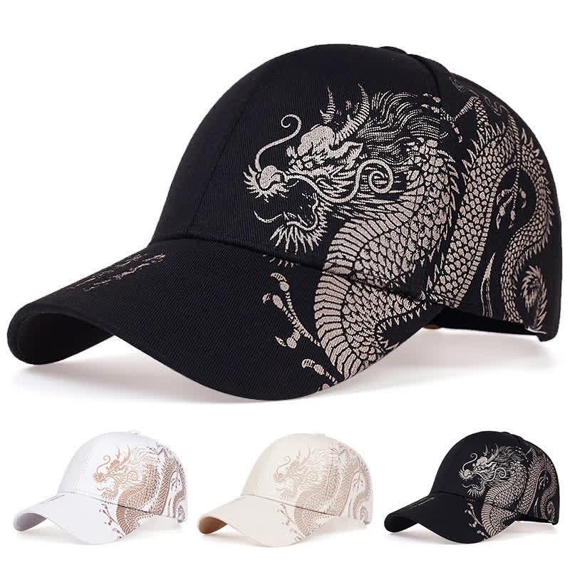 Buddha Stones Cappello da uomo streetwear con ricamo di drago, primavera/estate. - image 0