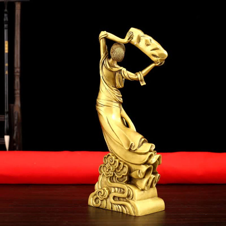 Decorazione della statua in rame del Bodhisattva Nuwa che ripara il cielo - image 5