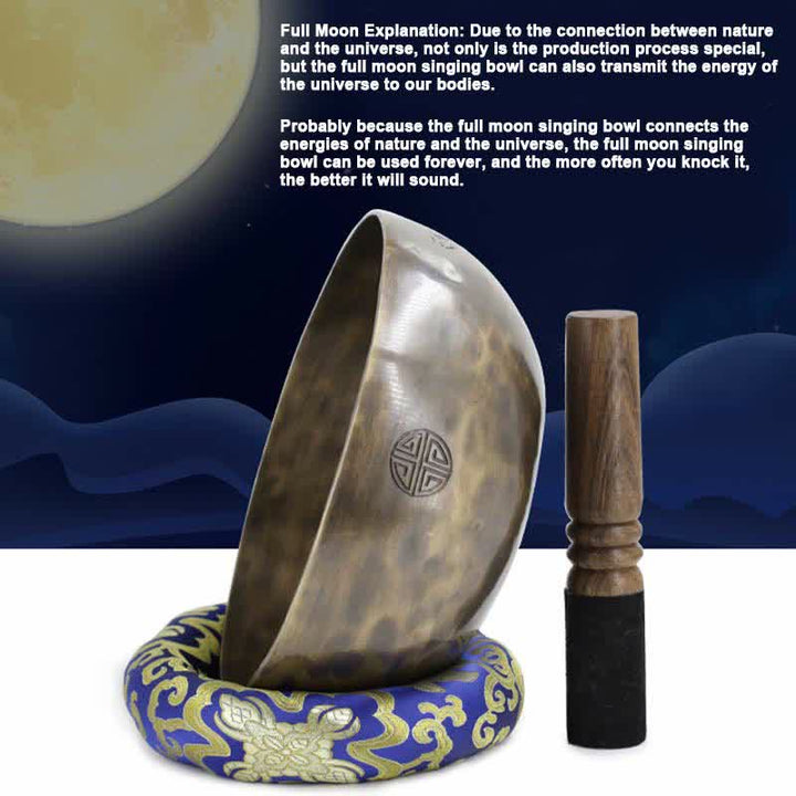Ciotola sonora Luna Piena Arcobaleno Lunare, Realizzata a Mano per Guarigione e Meditazione, Set di Ciotola Sonora per Energia Positiva - image 4