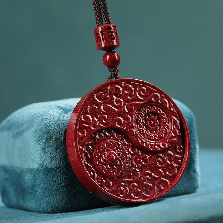Buddha Stones Cinabro Yin Yang Tieni lontani gli spiriti maligni Collana pendente - Cinabro (Calma♥Concentrazione) - image 1