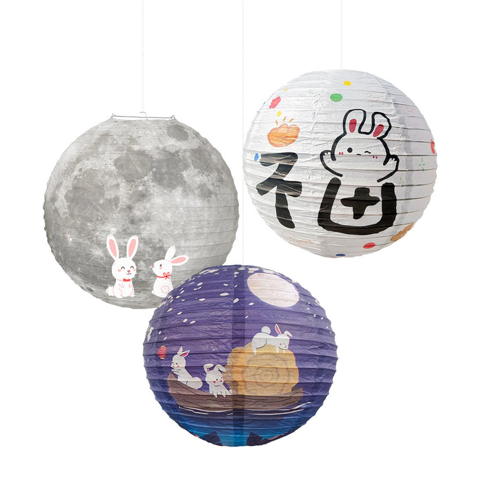 Lanterna di carta fai da te Buddha Stones Coniglio Lanterna di carta Decorazione per lanterna per la festa di metà autunno