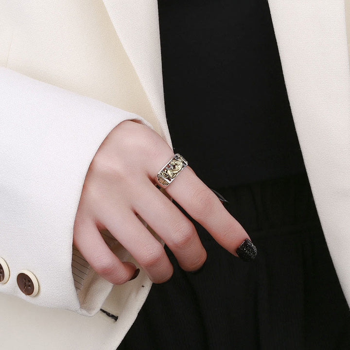 Anello regolabile Buddha Stones 925 Sterling Silver PiXiu Luck Wealth - image 3