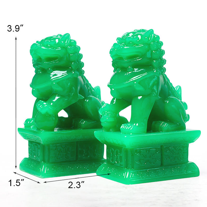 Ricchezza Prosperità Coppia di Fu Foo Cani Guardiano Leone Statue Decorazione Casa