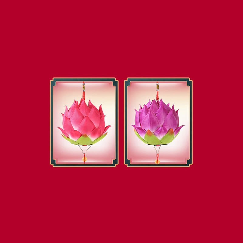 Decorazione lampada lanterna drago fiore di loto fai da Buddha Stones - image 27