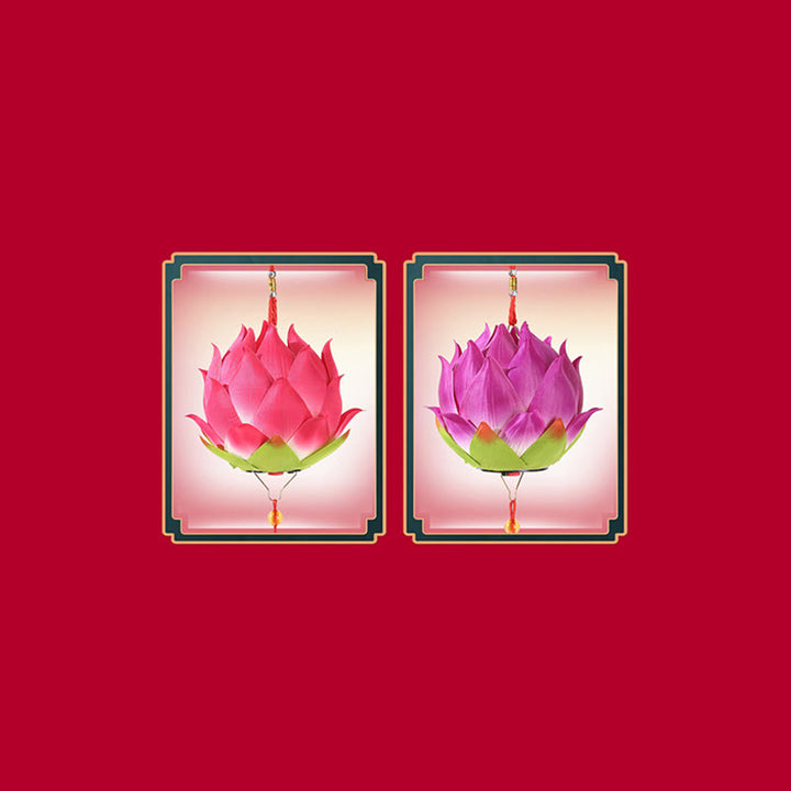 Decorazione lampada lanterna drago fiore di loto fai da Buddha Stones - image 27