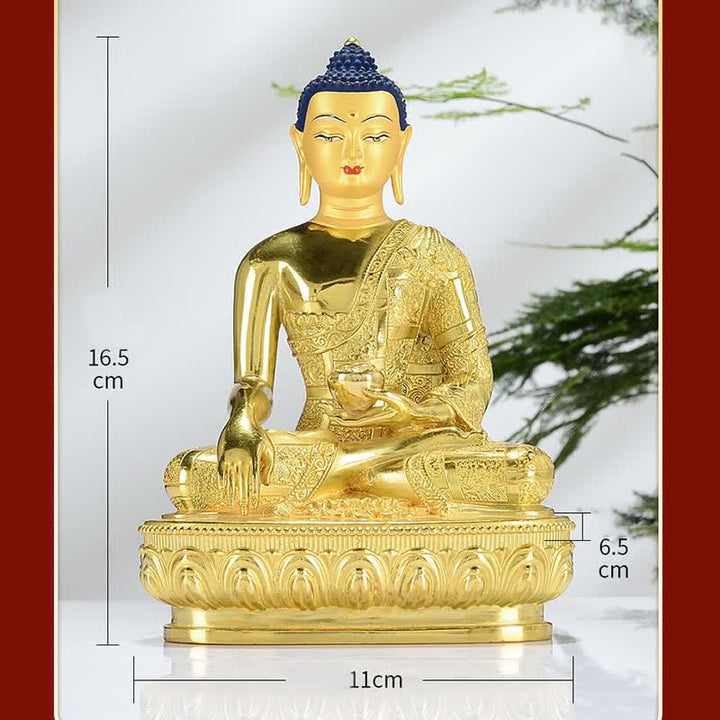 Statua di Buddha Shakyamuni Statua di rame dell'illuminazione Decorazione per la casa - image 6
