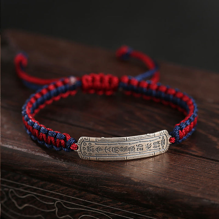 Braccialetto di protezione con amuleto della pace in argento sterling 925 Buddha Stones