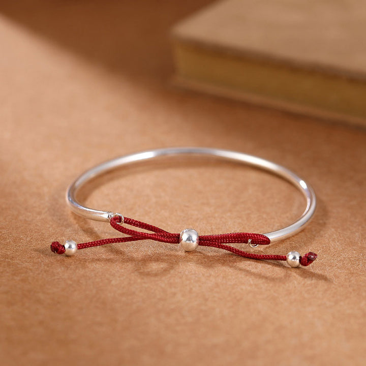 Braccialetto con nodo curativo in corda rossa in argento sterling 925 Buddha Stones