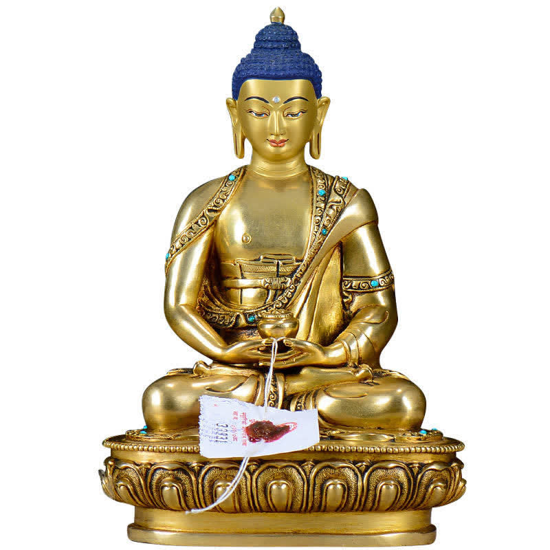 Statua di rame della compassione di Buddha Shakyamuni Decorazione - image 14