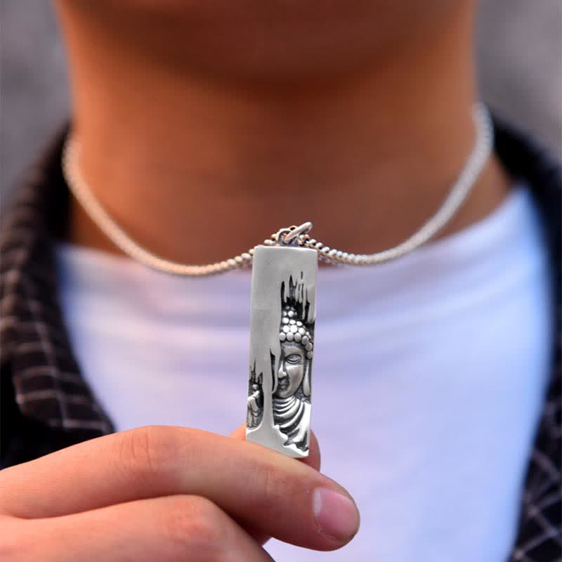 Collana con ciondolo in stile vintage Buddha Stones, Tathagata Buddha, amuleto di protezione e forza portafortuna - image 7