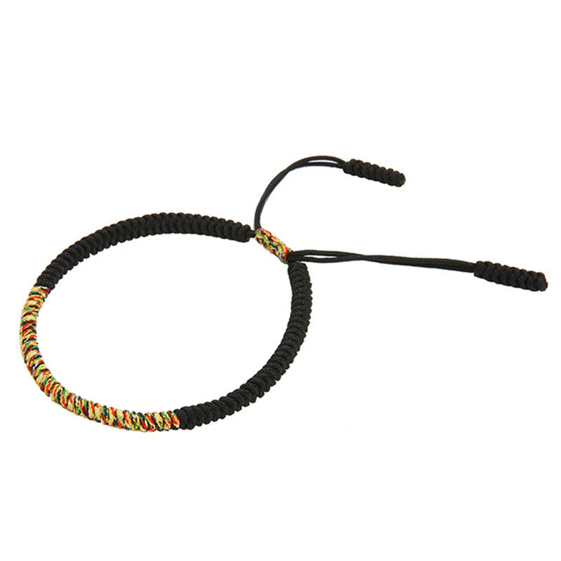 Bracciale intrecciato con nodo King Kong multicolore fatto a mano in pietra Buddha Stones tibetano, fortuna e forza